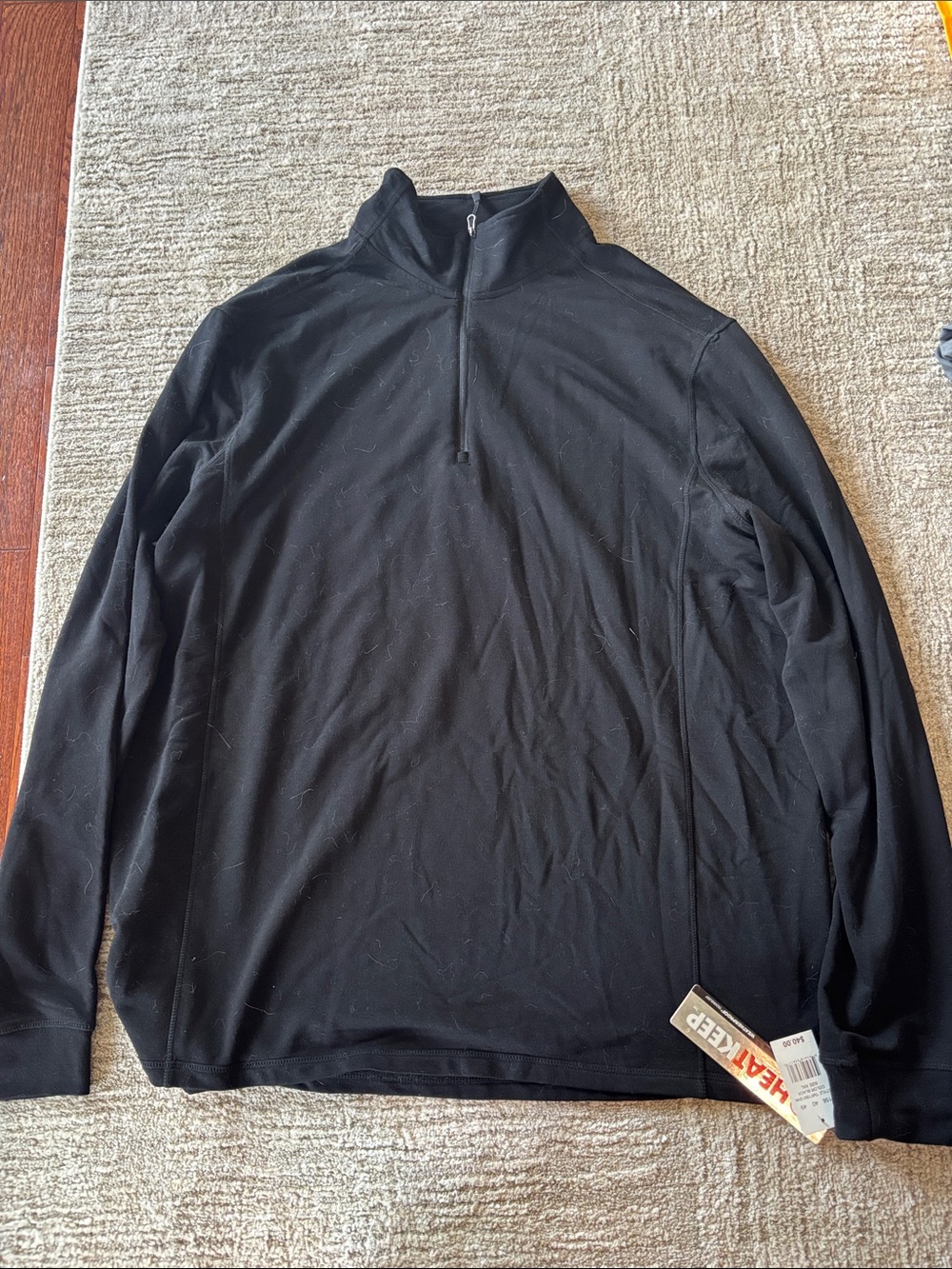 HEATKEEP Men's Black Half-Zip Performance Sweater